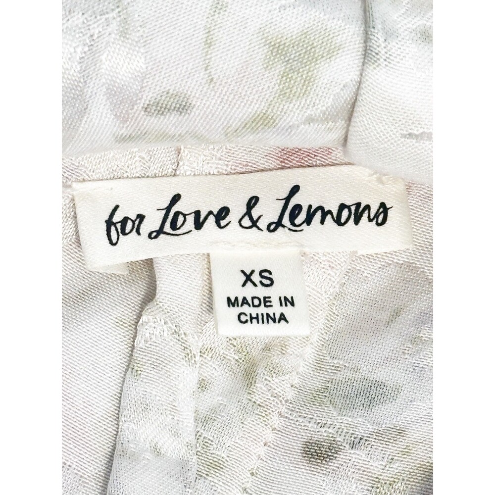 FOR LOVE & LEMONS Holland Mini Dress Women’s XS Pink Floral Coquette Romantic - Picture 14 of 16